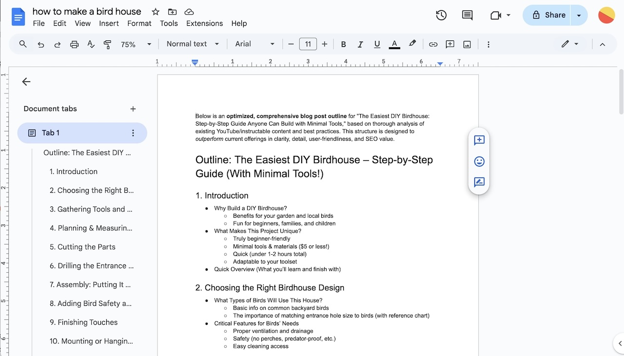 Final blog outline generator output