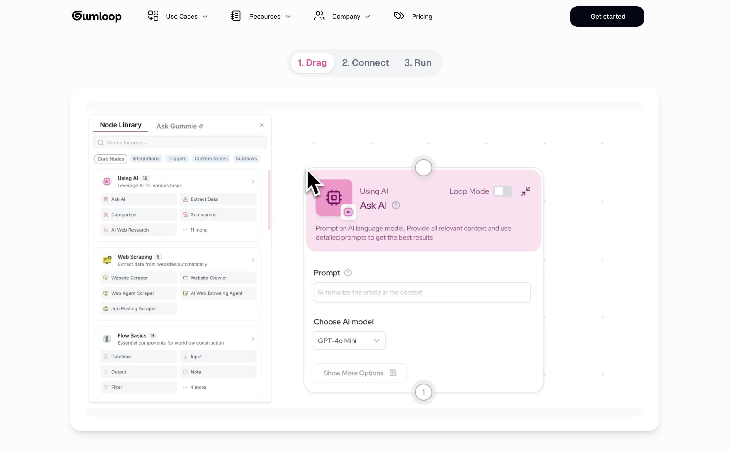 The Gumloop AI agent builder platform