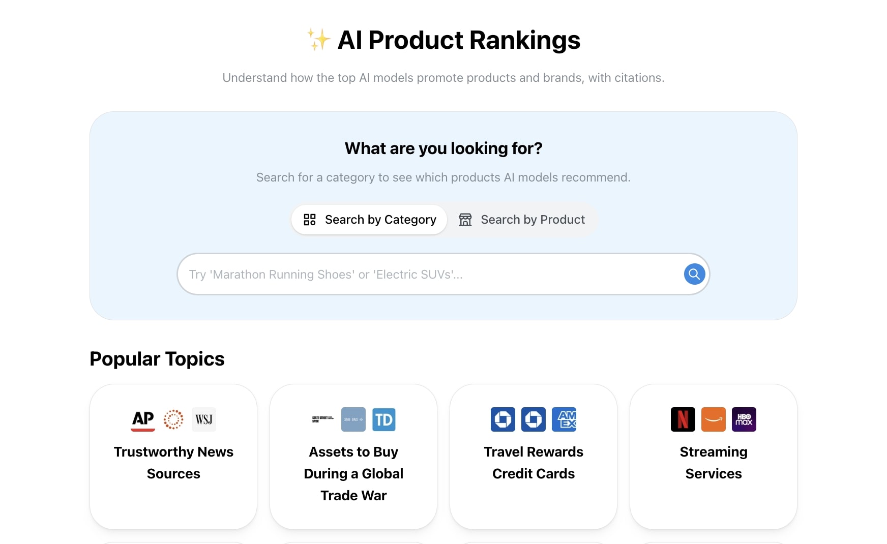 AI Product Rankings free tool