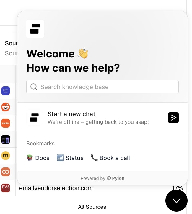 Peec AI's customer support chatbot