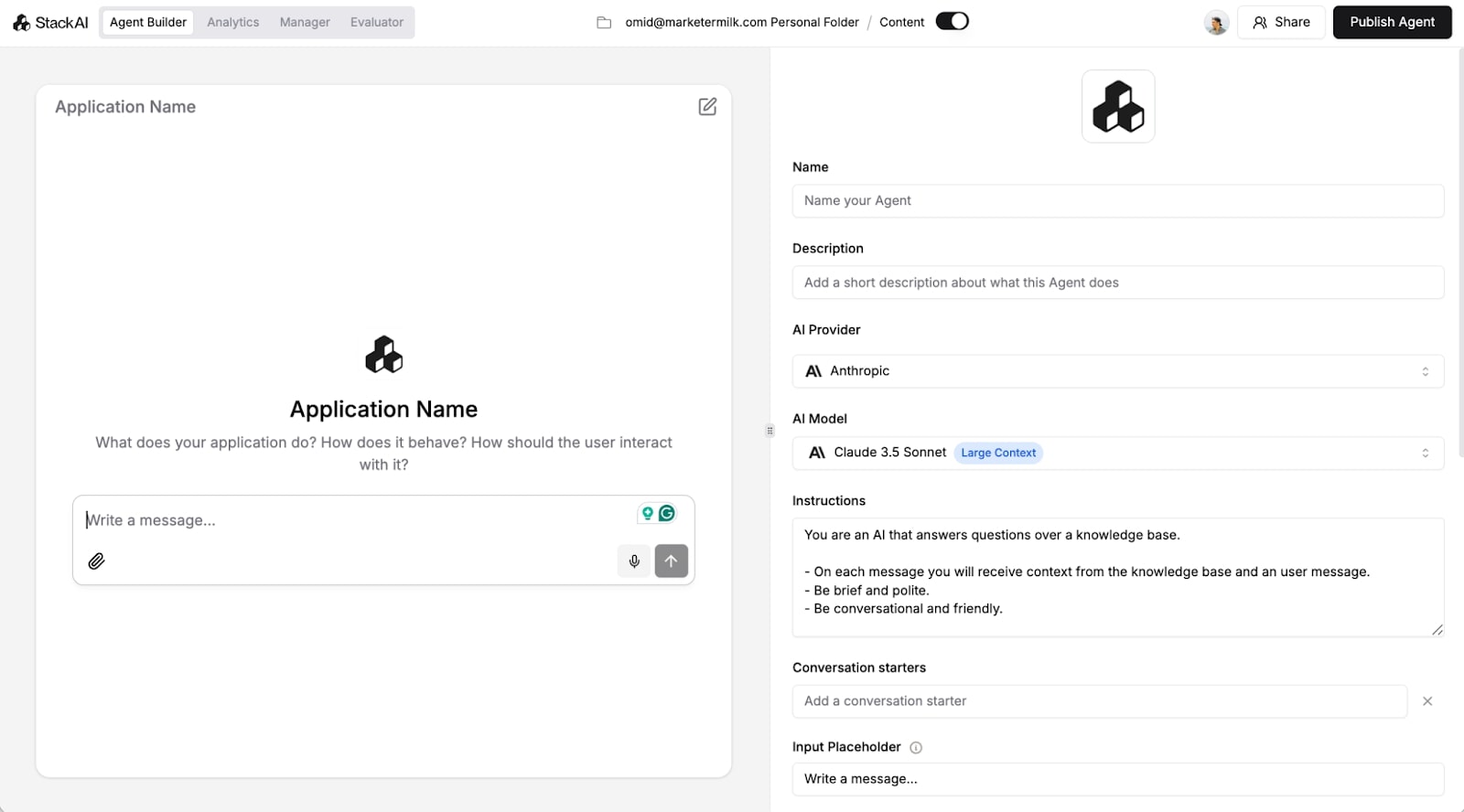 Agent Builder in Stack AI
