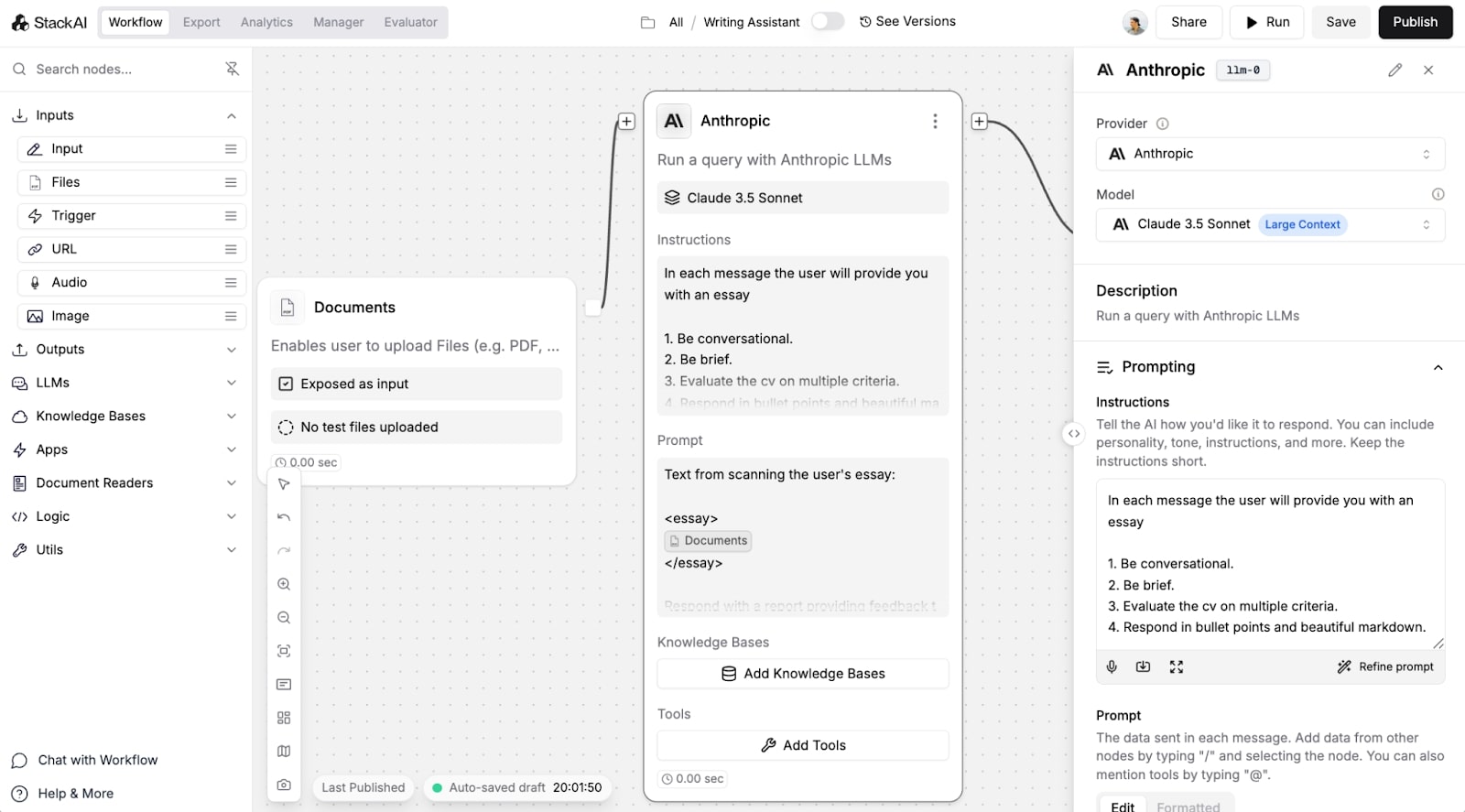 Configuring nodes in Stack AI