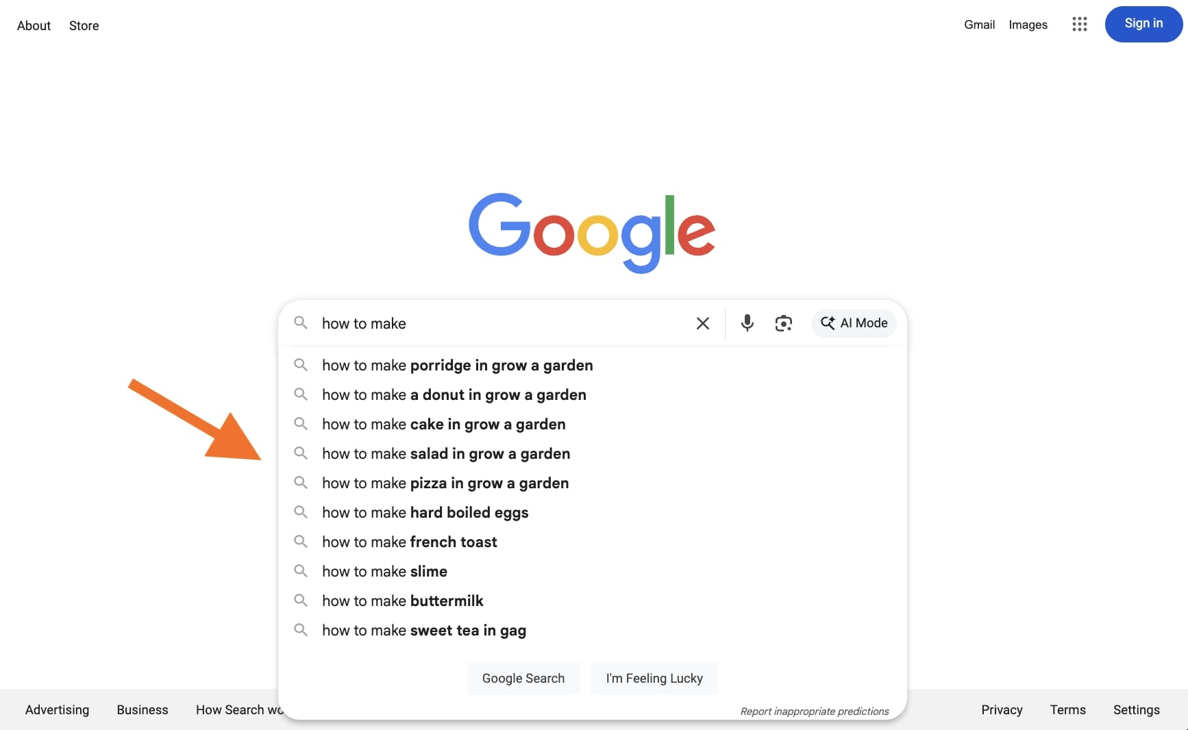Google autocomplete