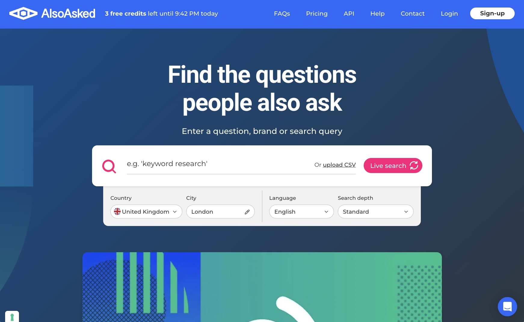 AlsoAsked keyword research tool