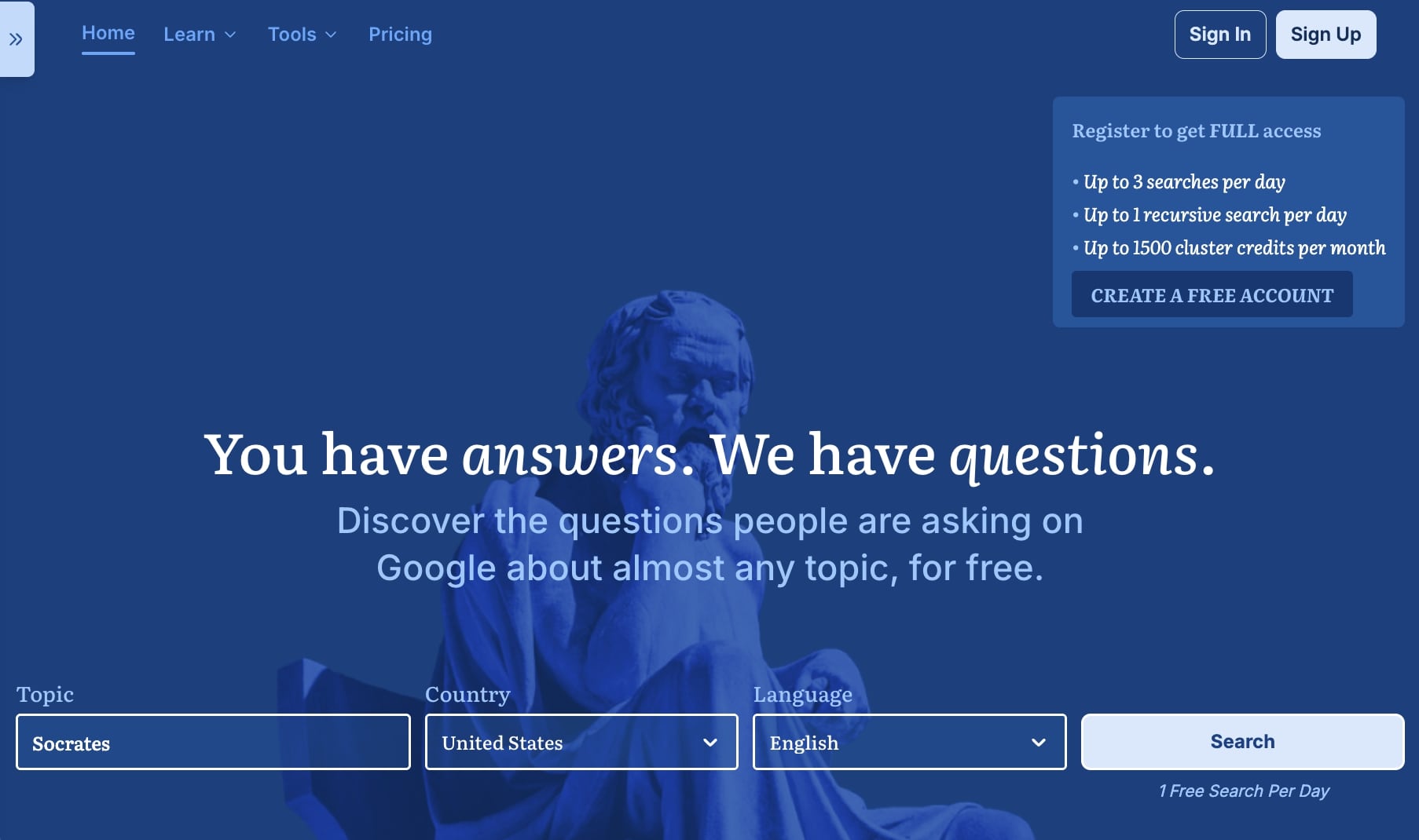 Answer Socrates SEO tool
