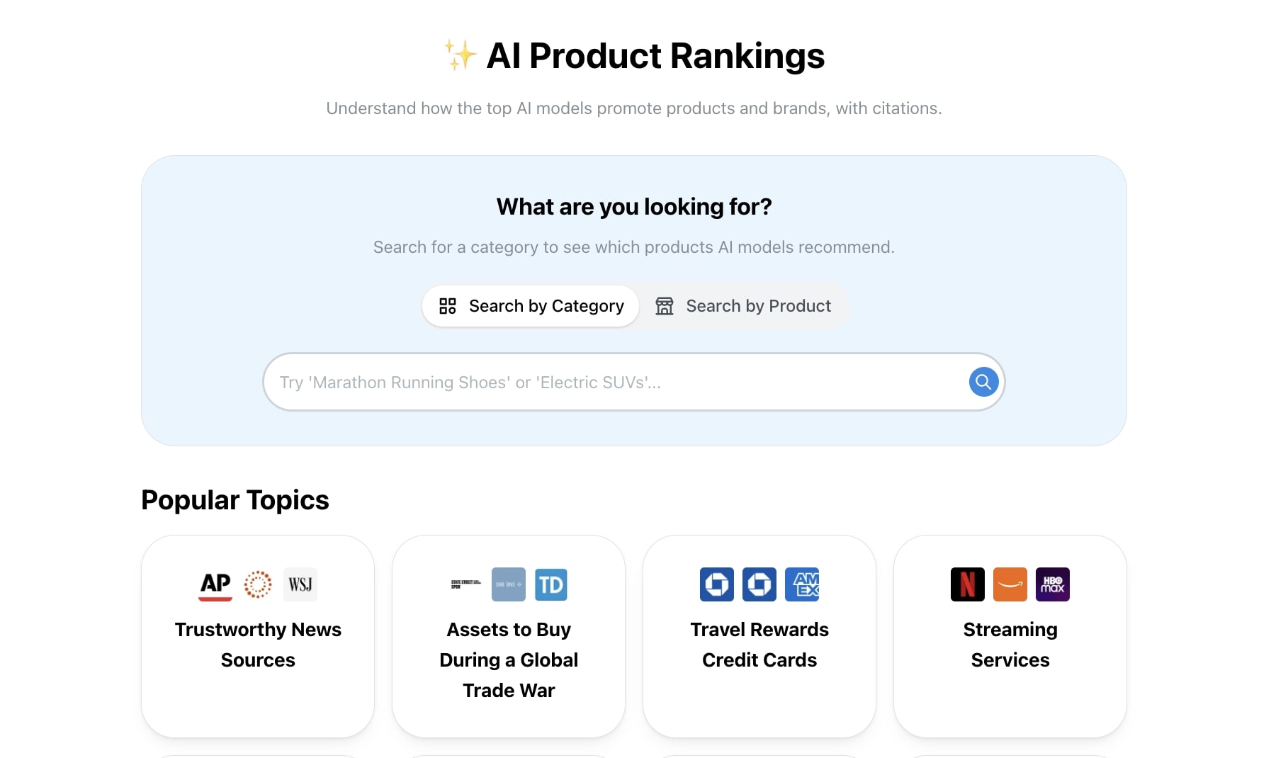 Productrank.ai free LLM keyword research tool