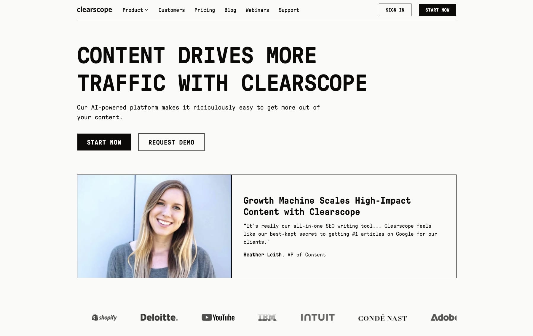 Clearscope platform