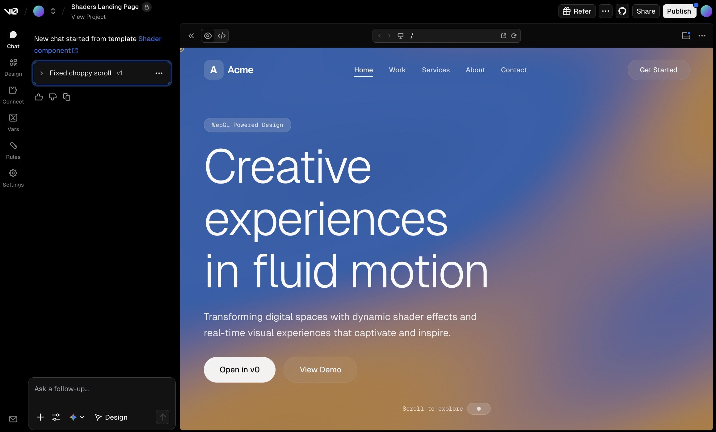 Building in Vercel's v0