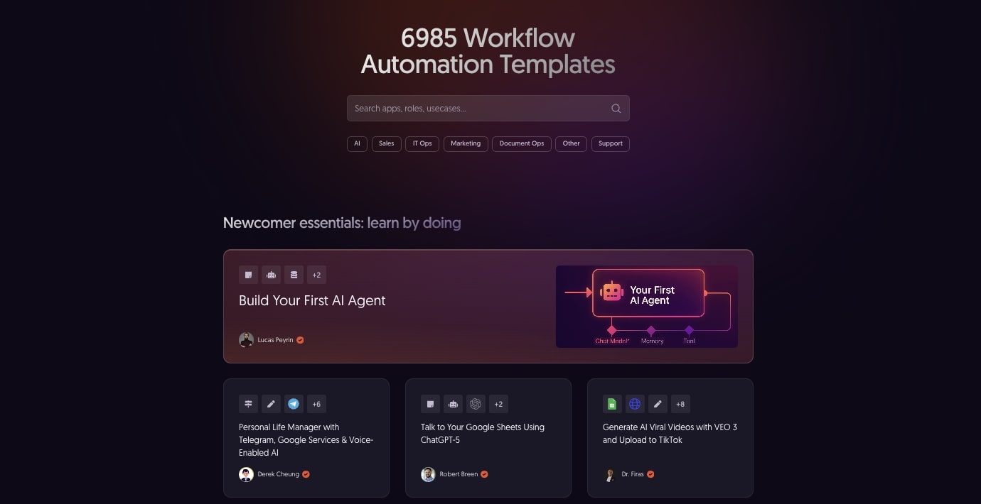 n8n community templates