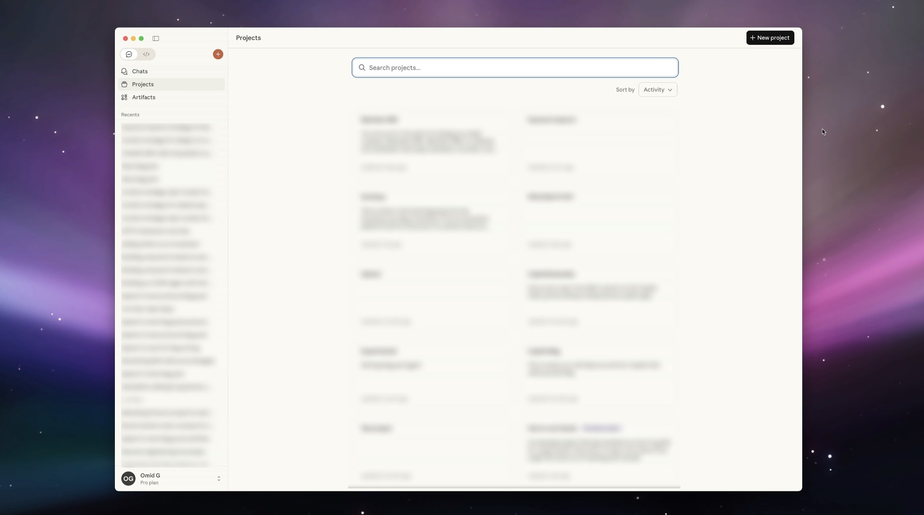 Claude Projects interface