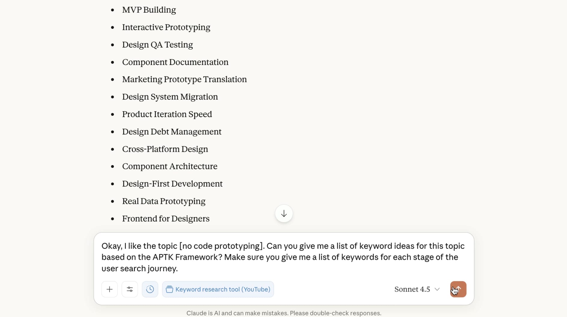 Keyword ideas prompt