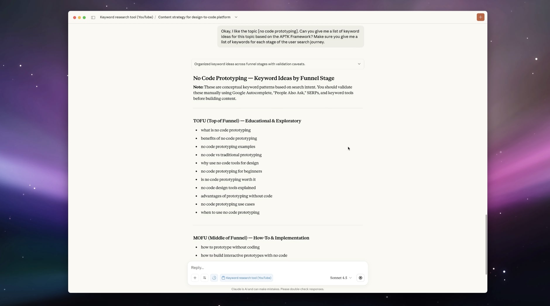 Keyword ideas from the prompt