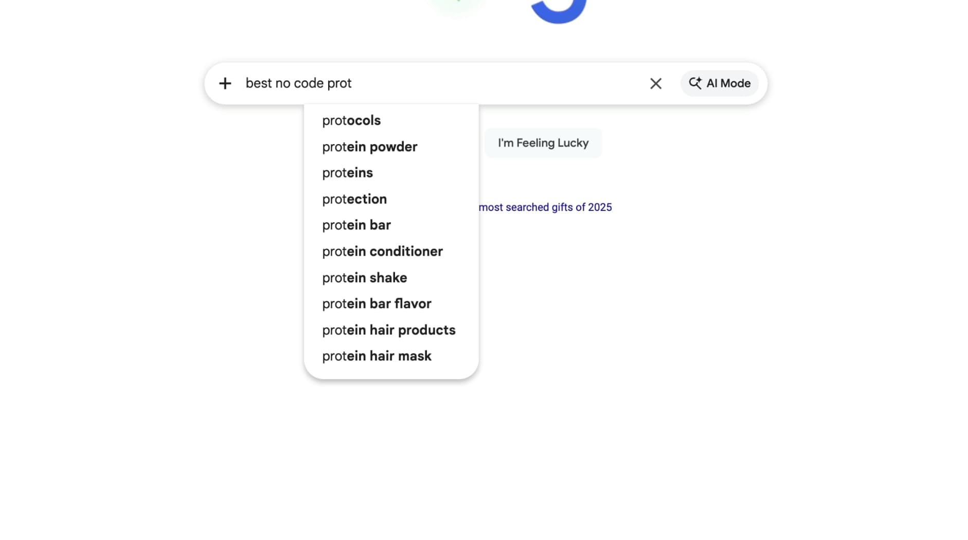 Google Autocomplete for no code prototyping