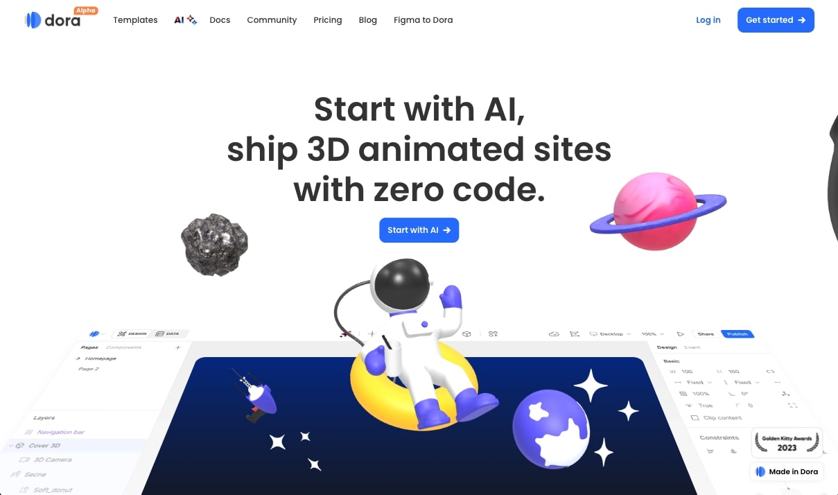 Dora AI website builder