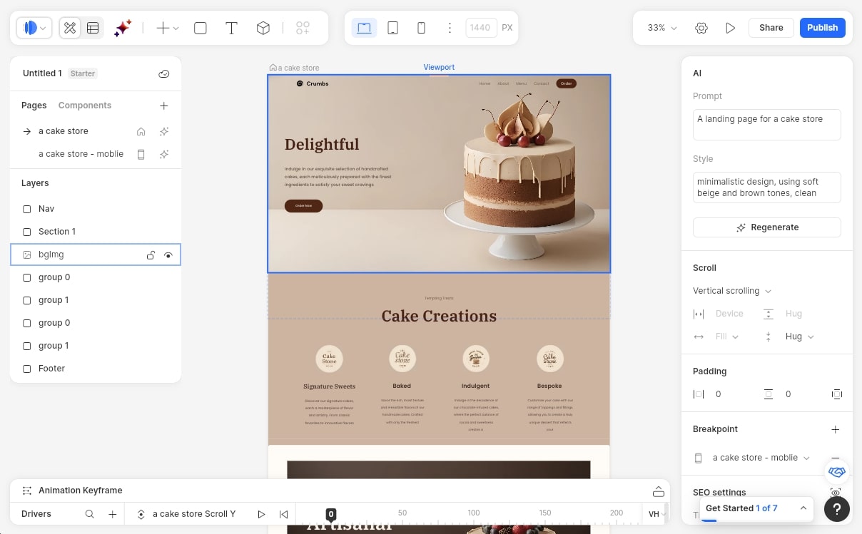 Dora AI builder interface