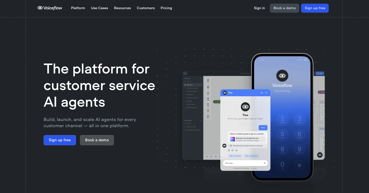Voiceflow AI customer support agents