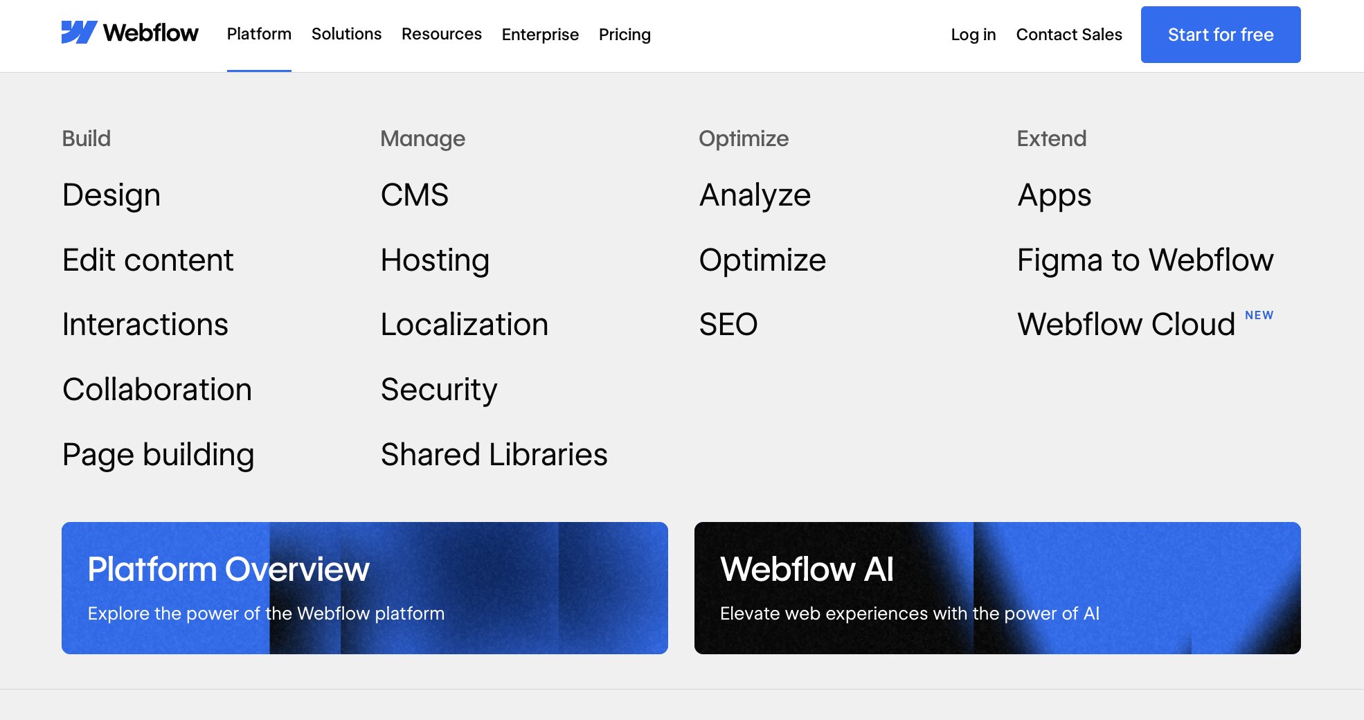 Webflow navbar