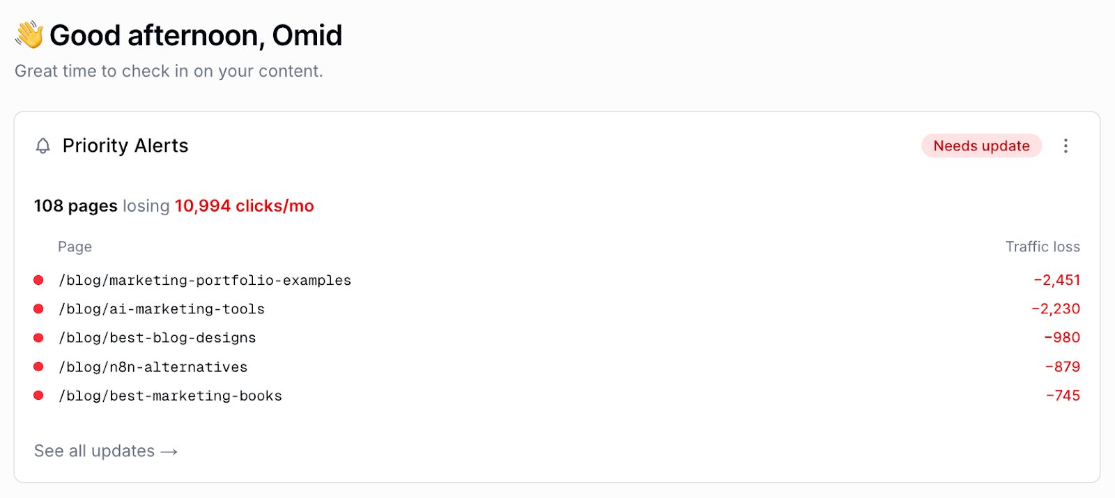 Content updater agent