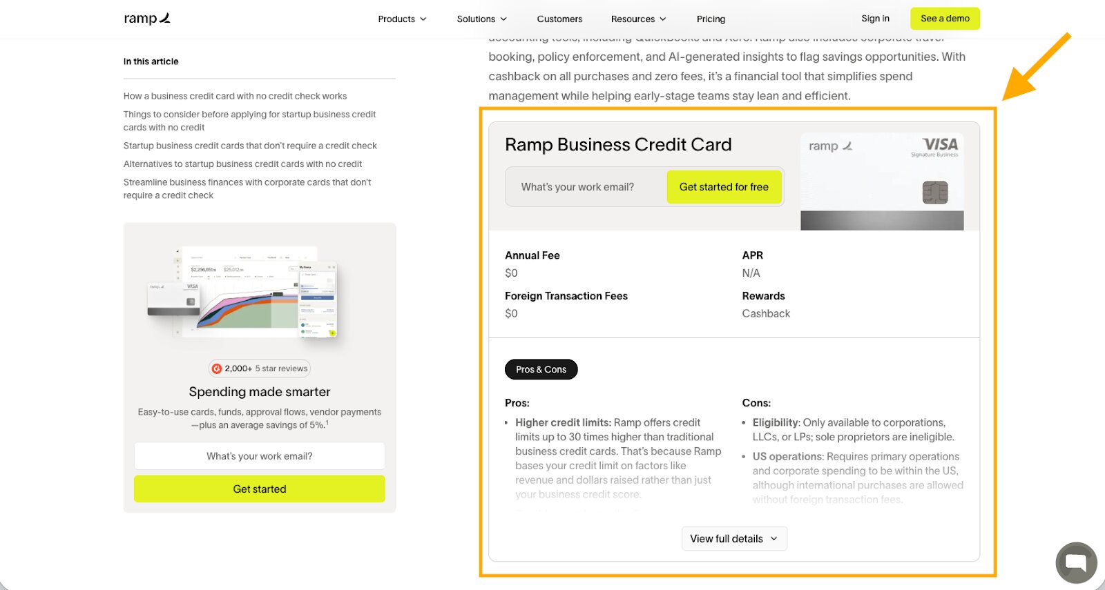 Ramp's calculator custom code embed