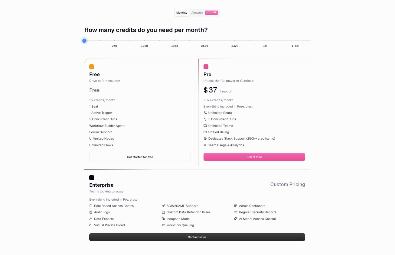 Gumloop pricing plans