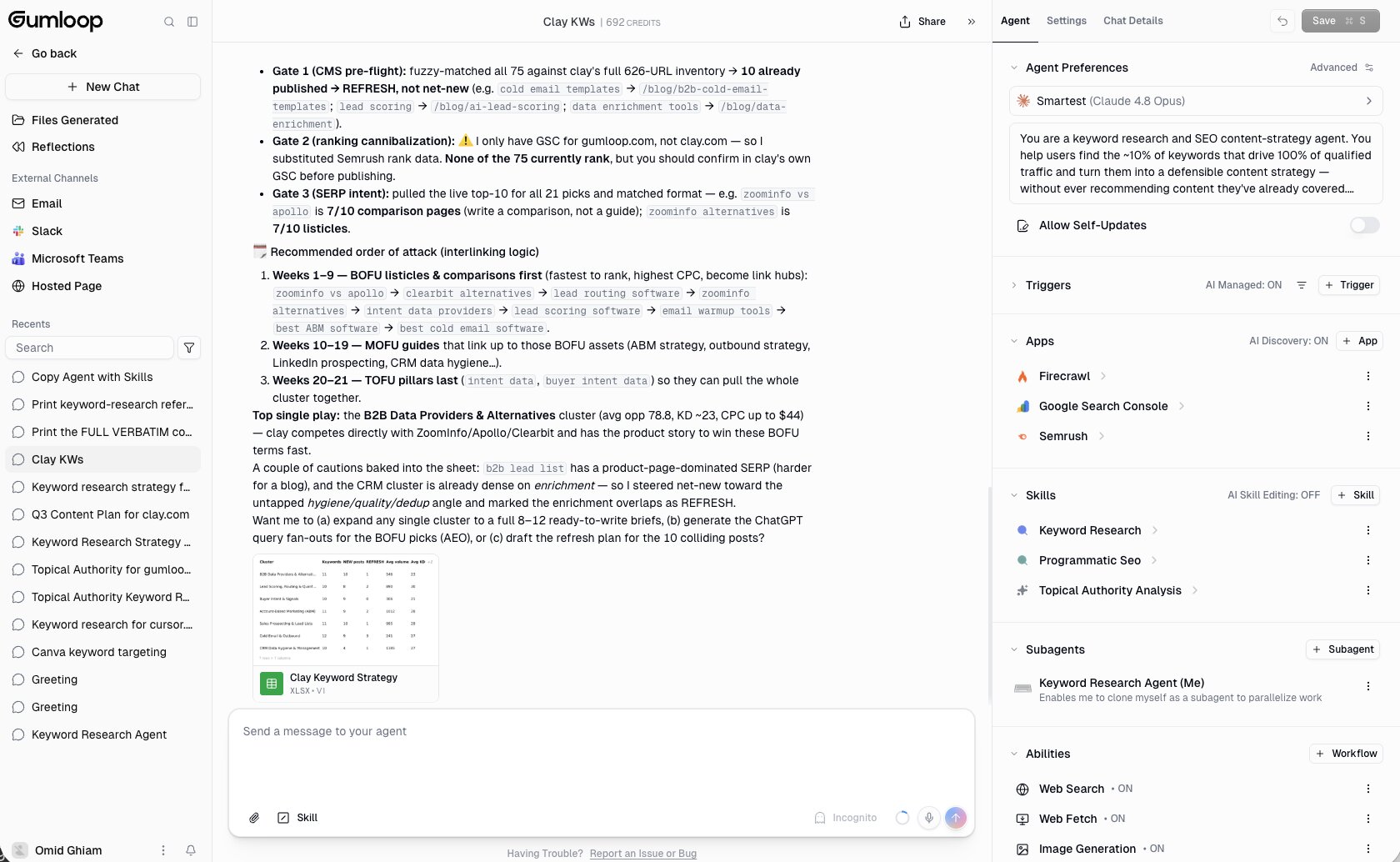 Keyword research agent