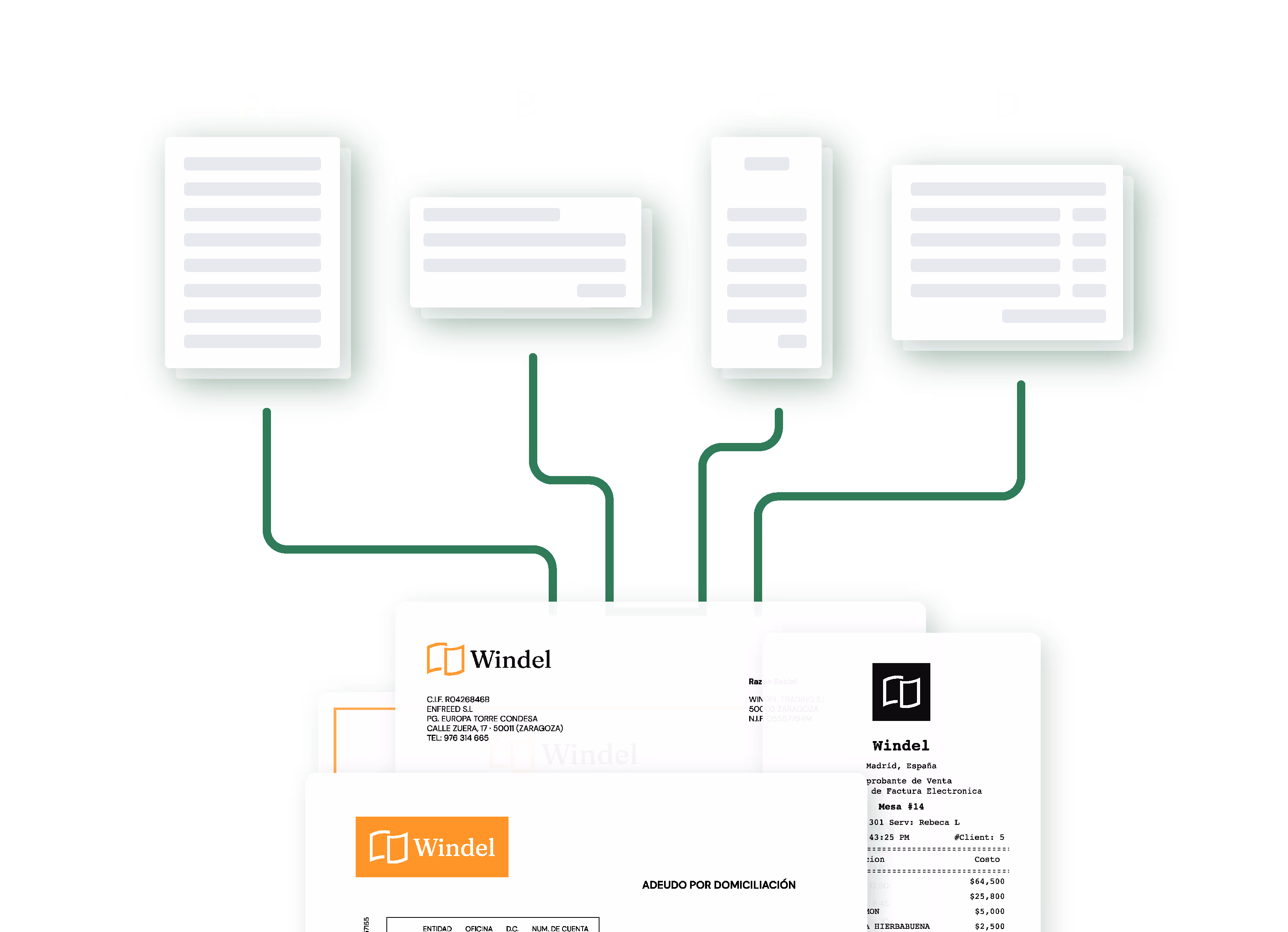 Automatización de procesos a partir de facturas electrónicas validadas. Verificación de datos para evitar errores de entrada.