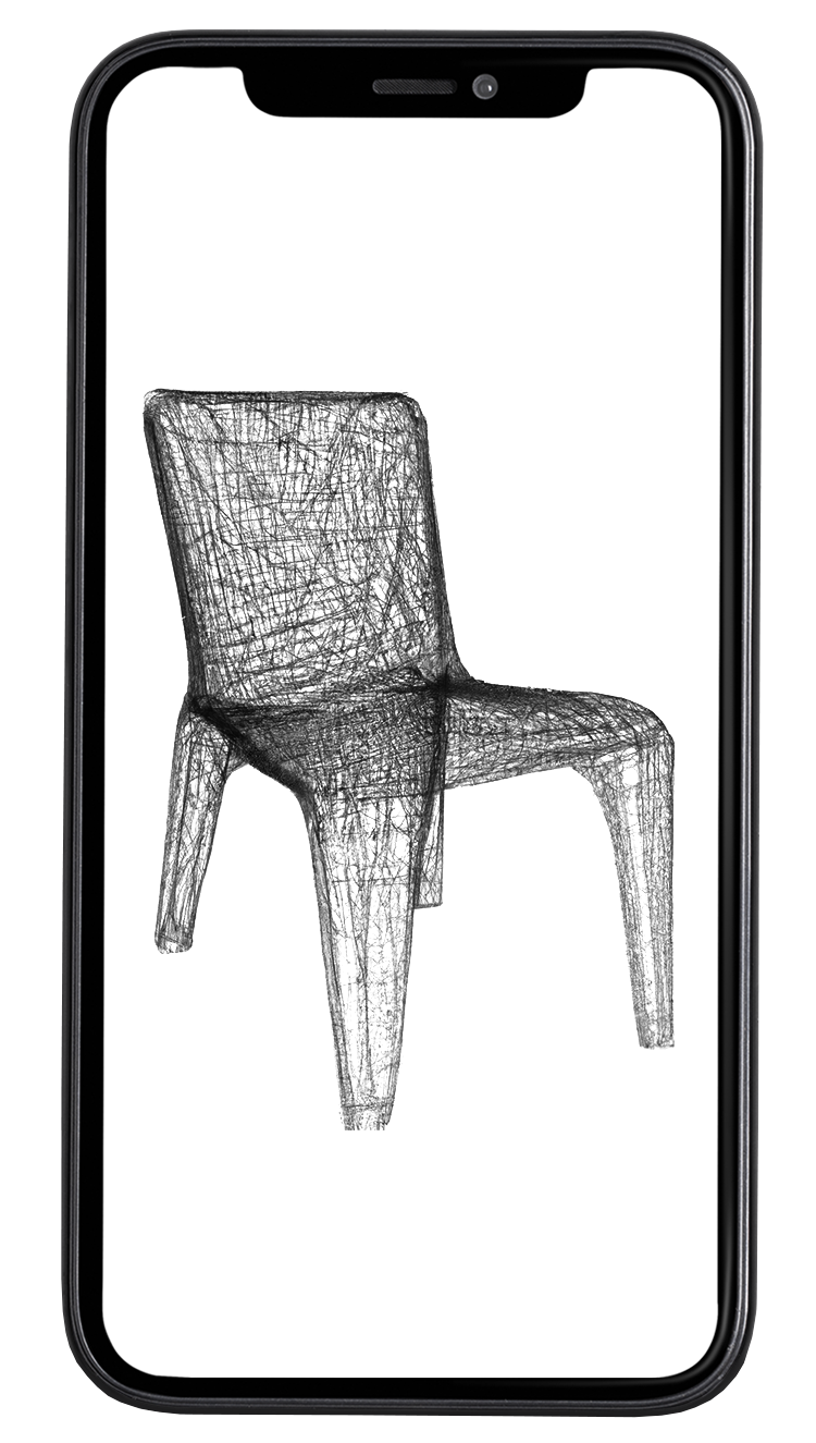 Ein 3D Scan eines Stuhls.