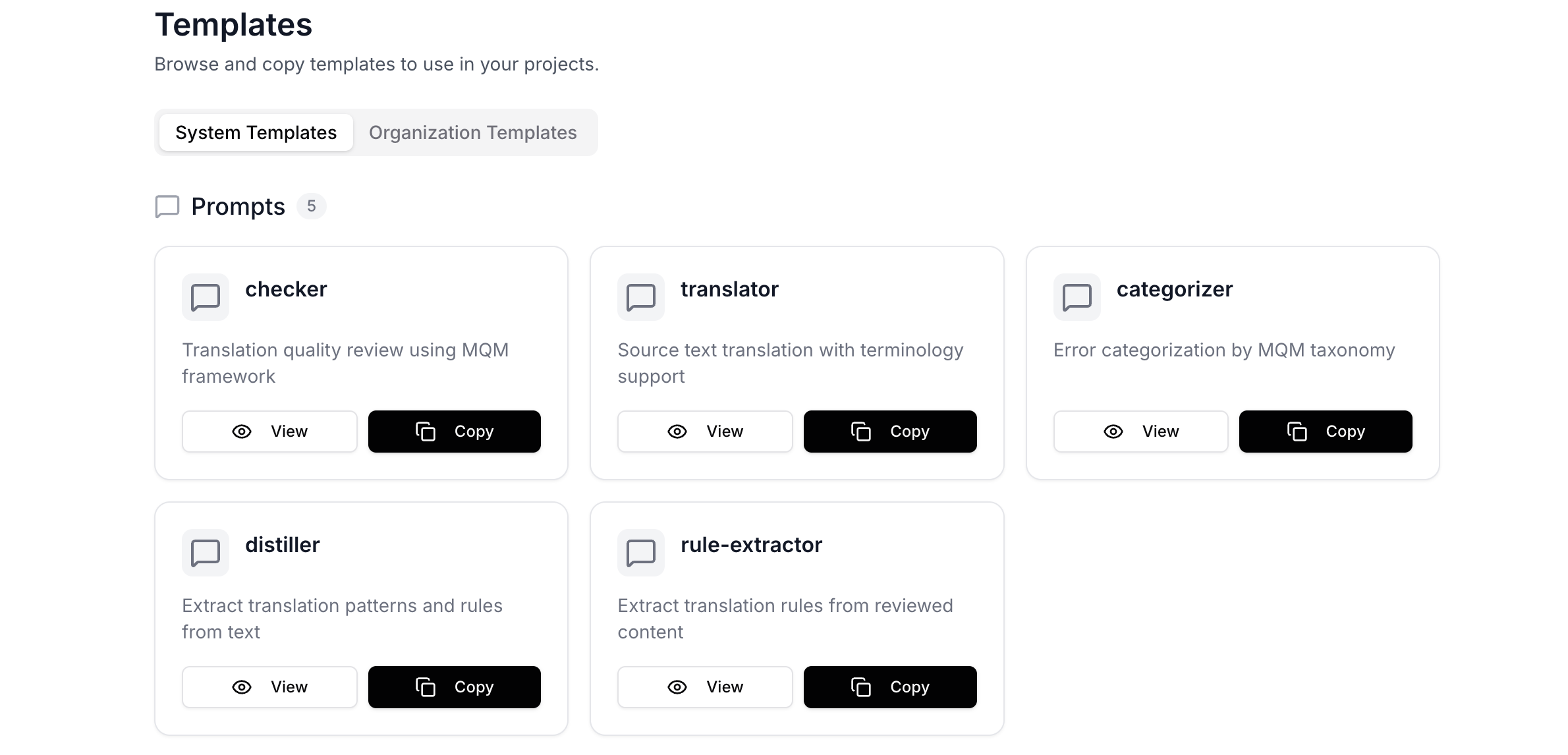 ContentQuo Prompt system templates library