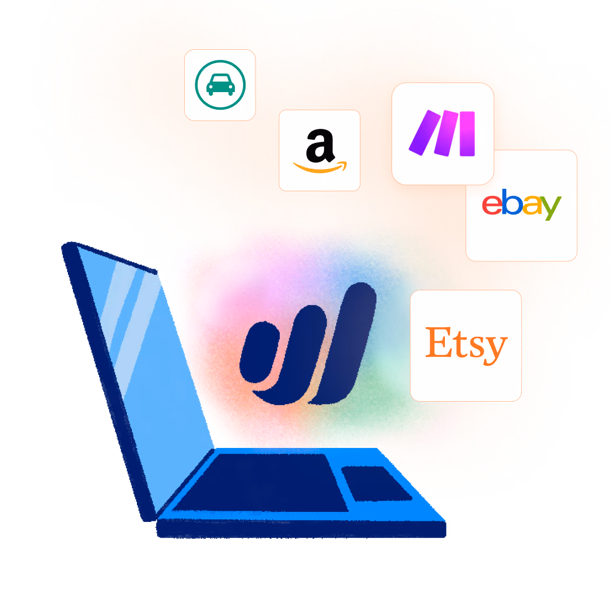 Wave integrations connect small business accounting and payroll software with ecommerce, marketplace, and business apps including Amazon, eBay, Etsy, Driversnote, and Make.