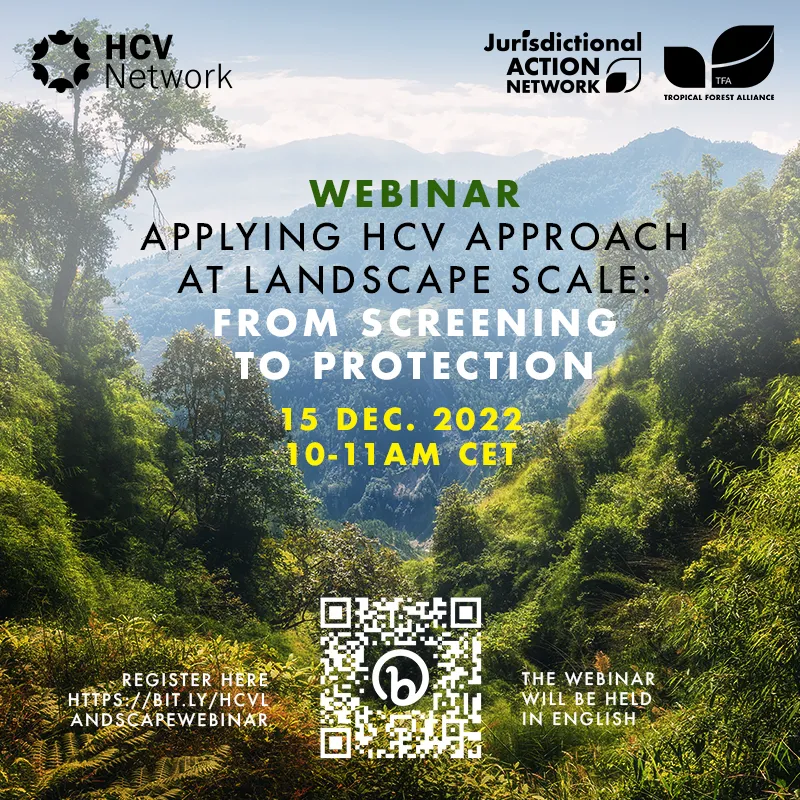 Upcoming Webinar: Applying HCV Approach at Landscape Scale: From Screening to Protection