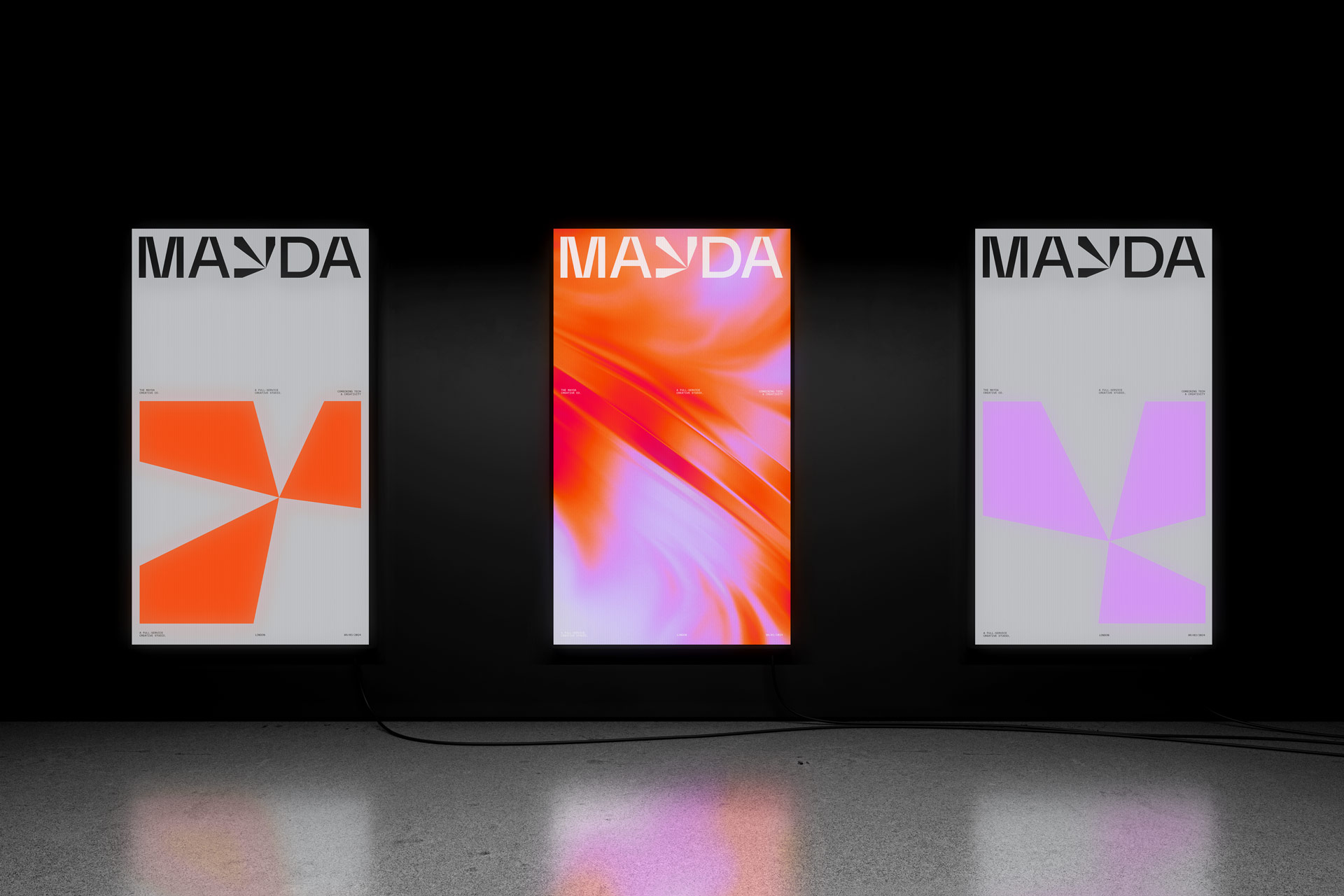Mayda posters as part of the Mayda brand identity designed by Studio Kiln.