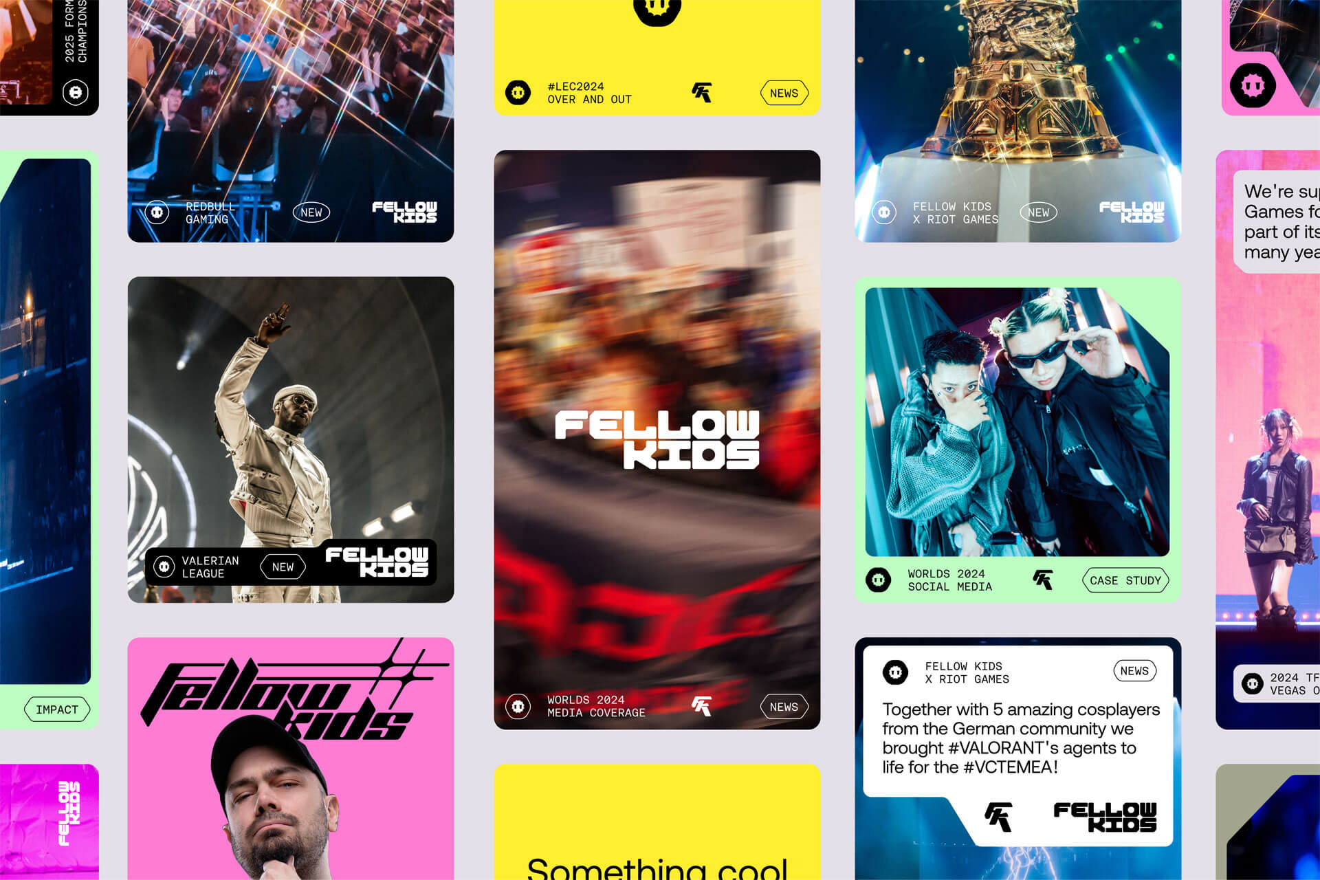 Social assets for Studio Kiln's rebrand of Fellowkids.