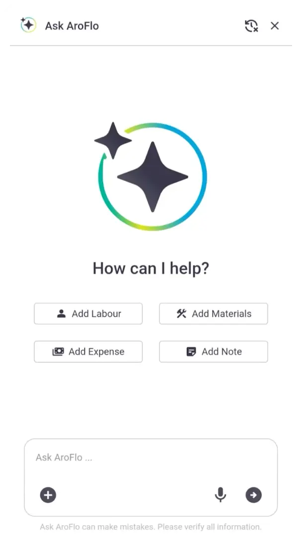 AroFlo Lightning component screenshot: JobScribe