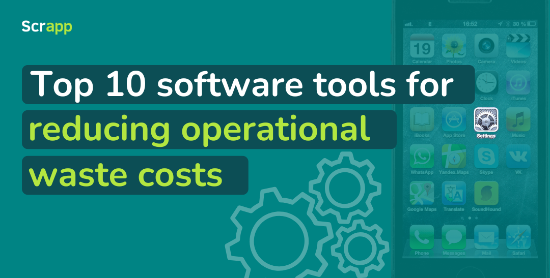 Top 10 Waste Saving Tools banner showing best software tools for reducing operational waste cost