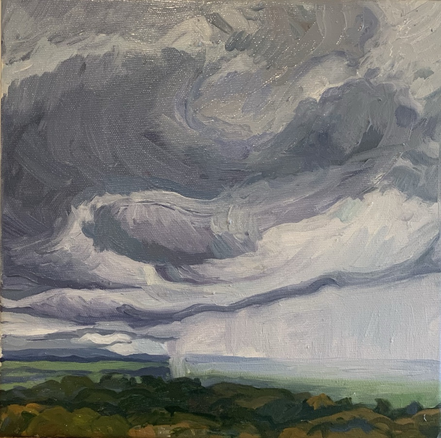 Rain over Mt Buller, 2025, Oil on Canvas, 30 X 30cm SOLD