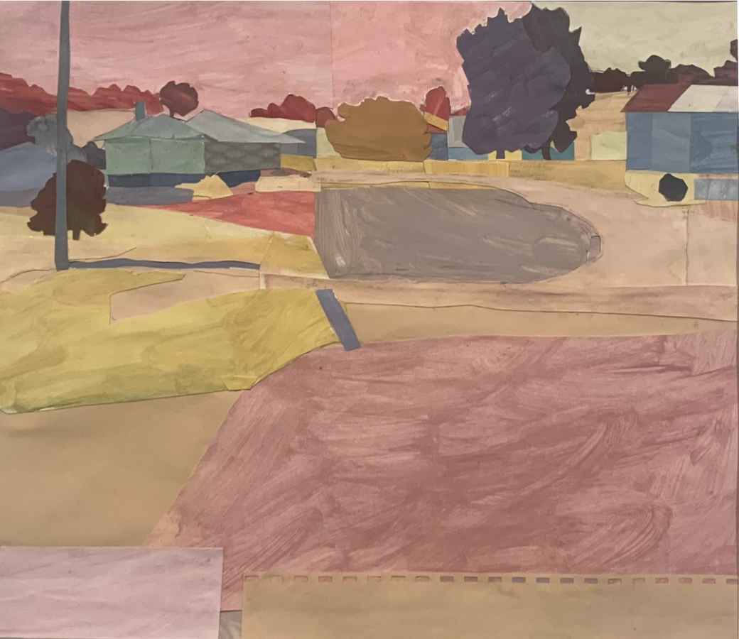 Summer, Tame's Farm, 2025, Acrylic & Oil on Paper, 39 x 44cm