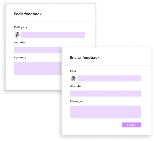 Imagem representando o pedido e envio de feedback entre Aline e Pedro