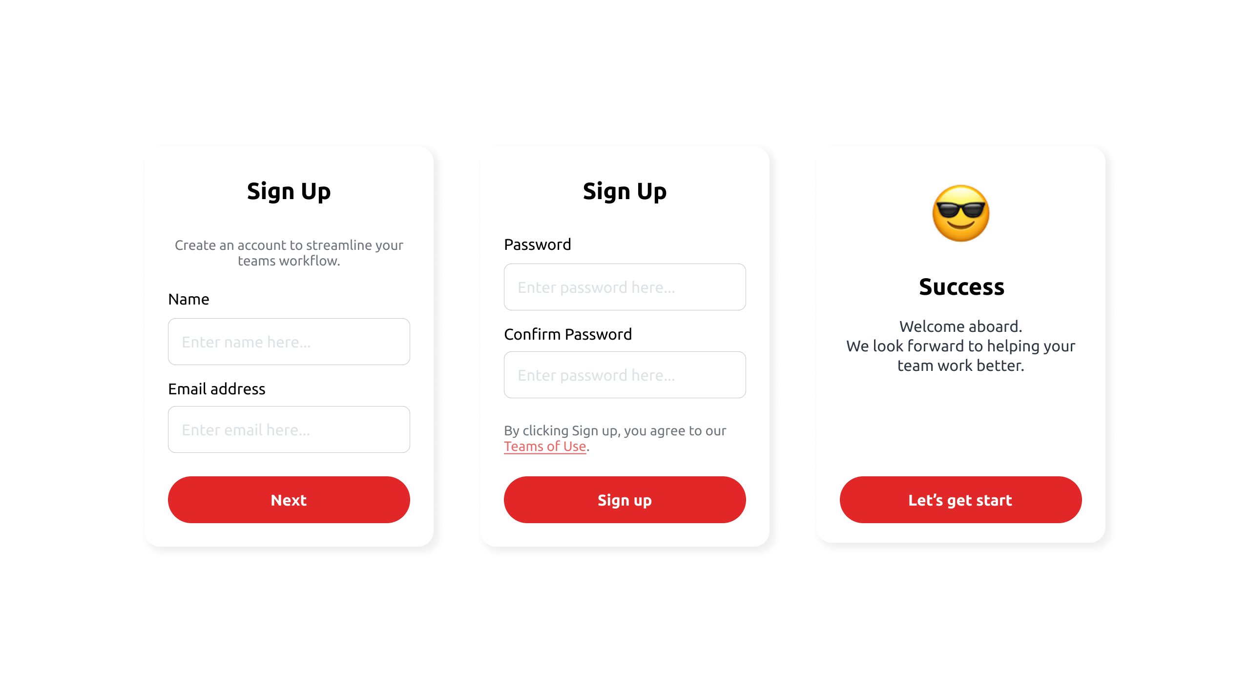 A sign up flow as a design pattern. 