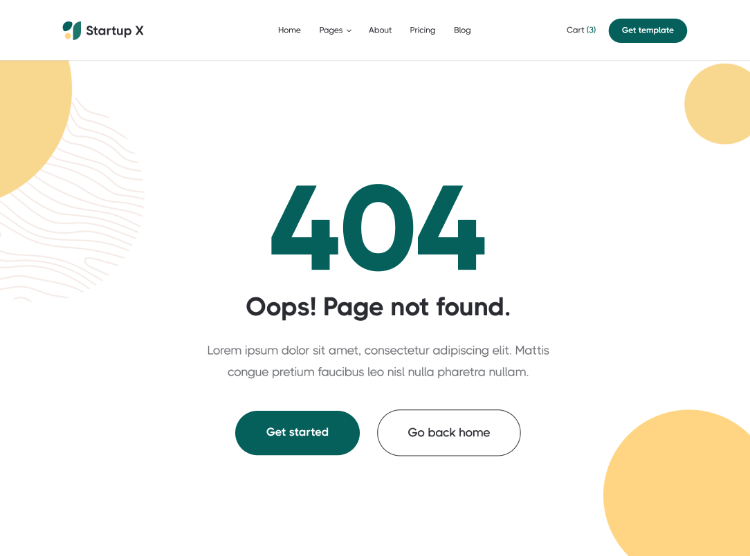 404 Not Found - Startup X Webflow Template