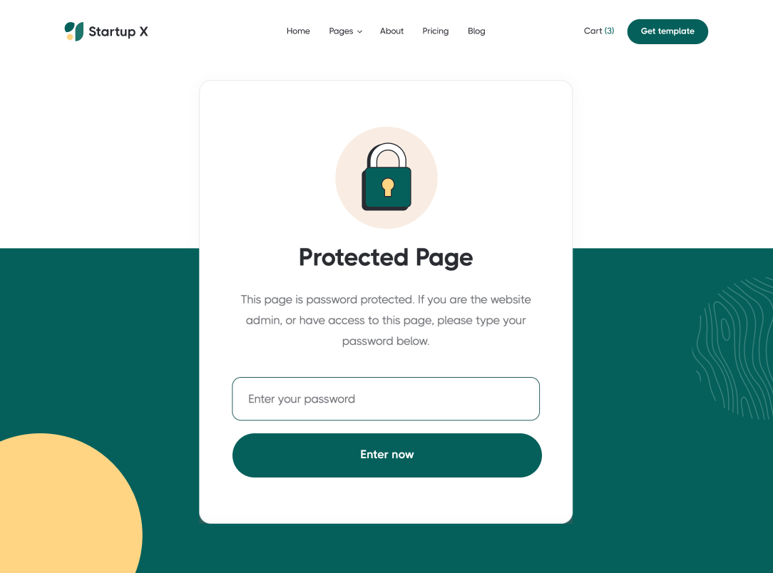 Password Protected - Startup X Webflow Template
