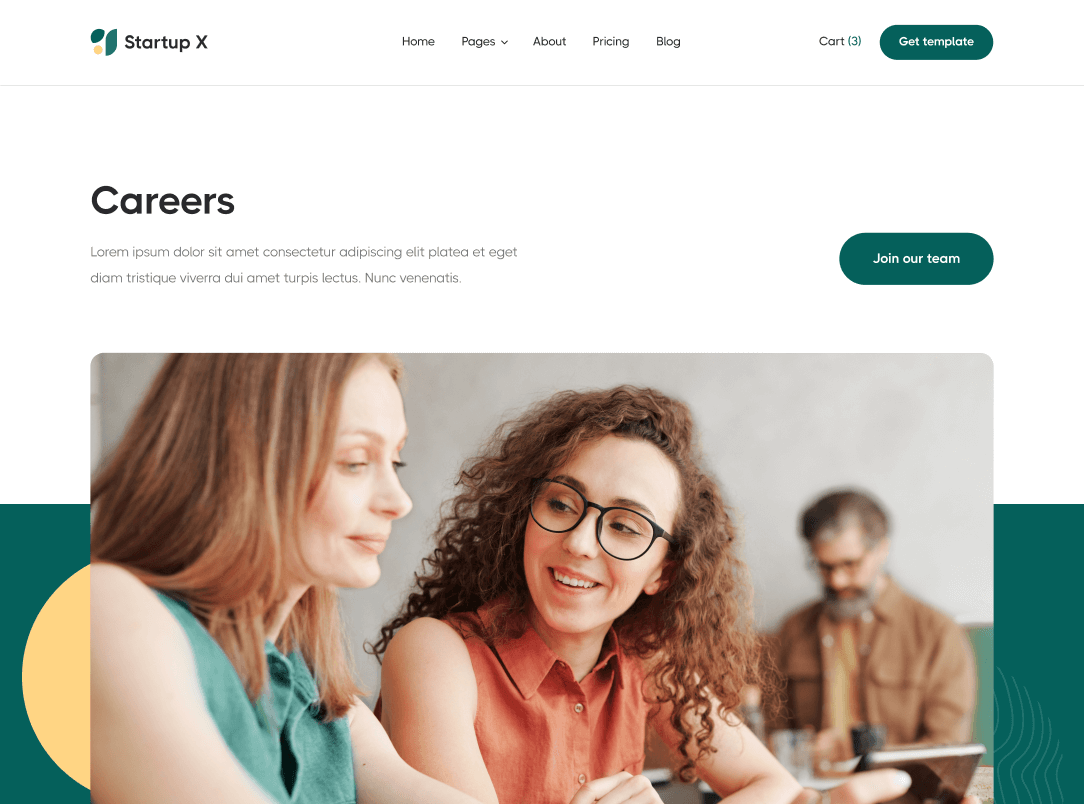 Careers - Startup X Webflow Template