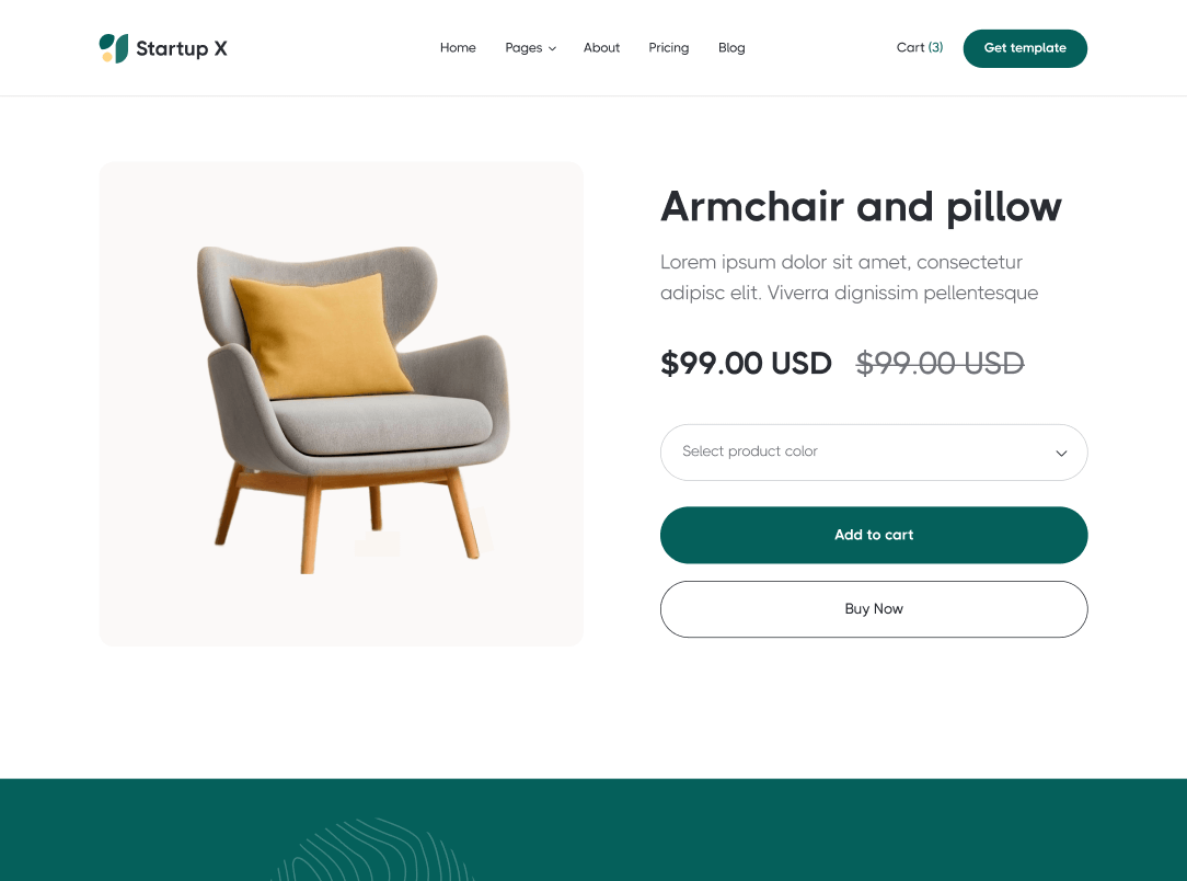 eCommerce Single - Startup X Webflow Template