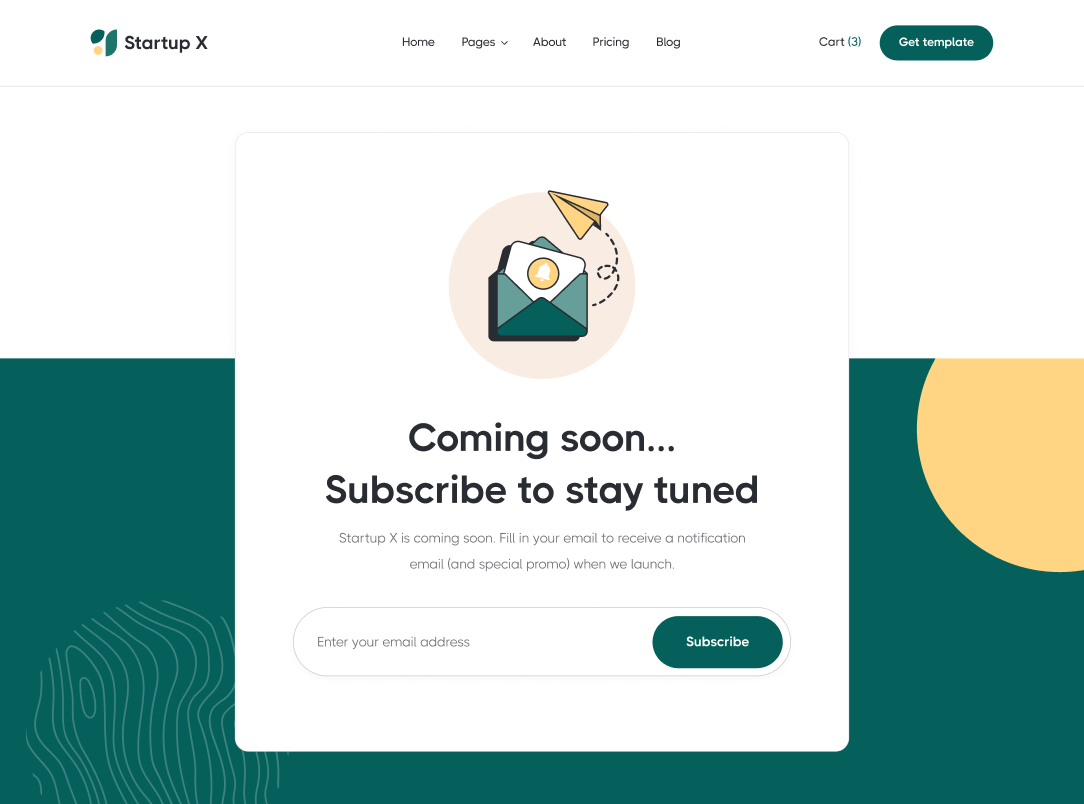 Coming Soon - Startup X Webflow Template