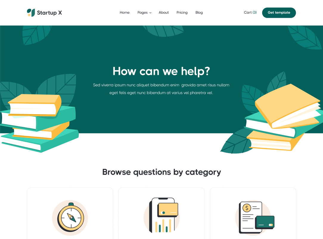 Help Center - Startup X Webflow Template