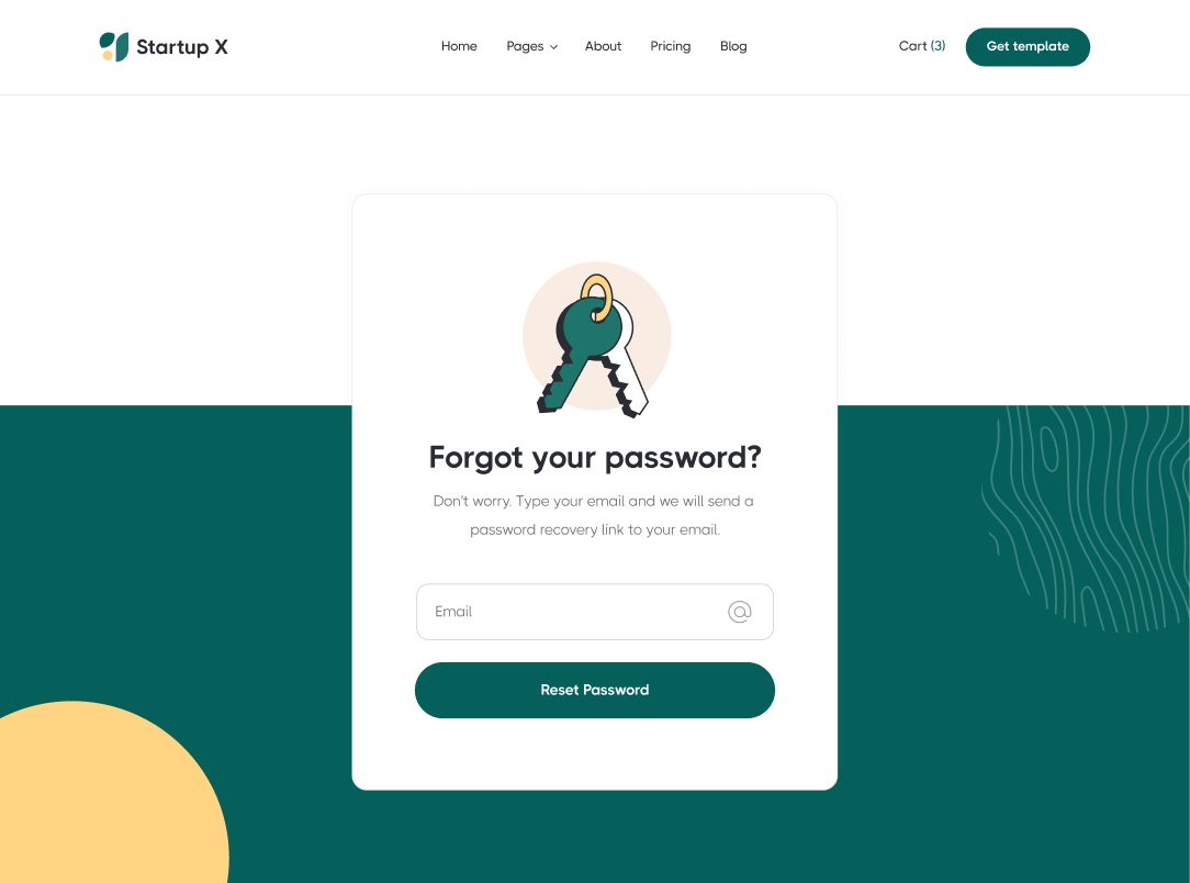 Forgot Password - Startup X Webflow Template