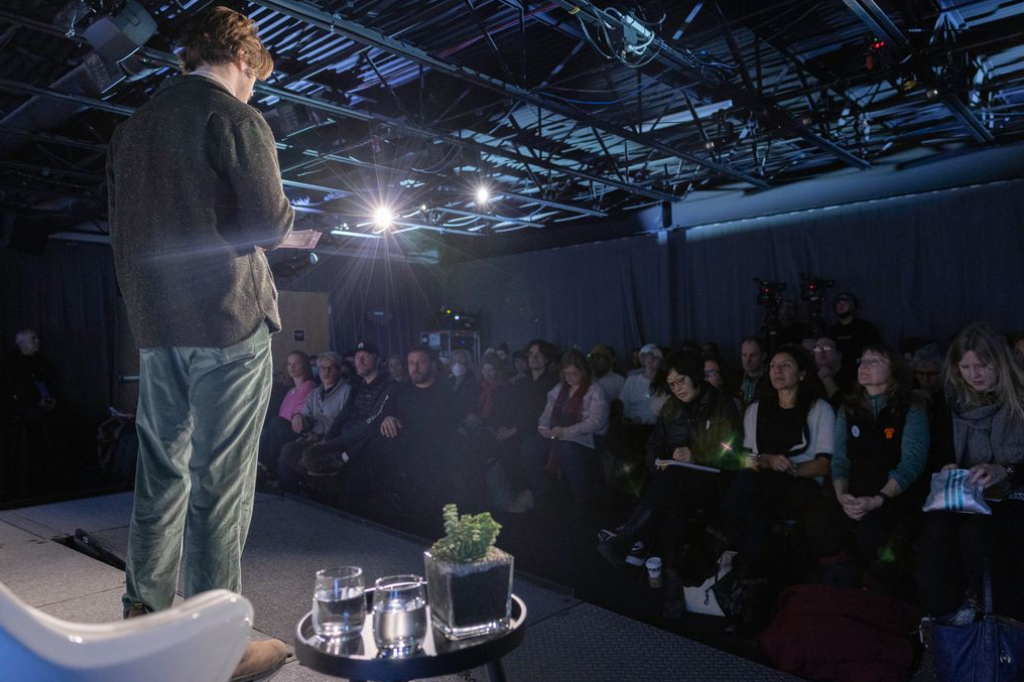 Two producers on set at BW Productions Studio in Salt Lake City