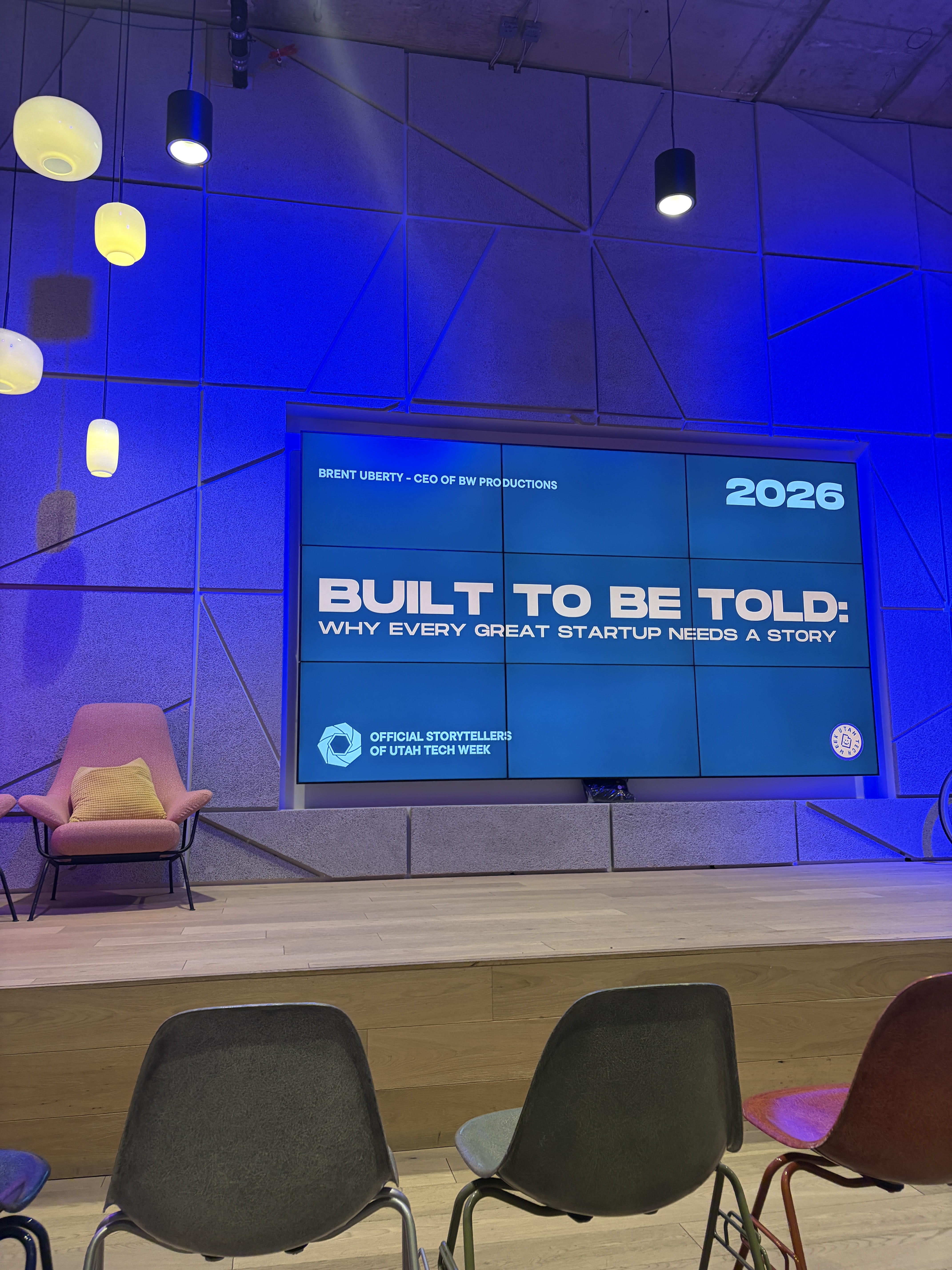 Two producers on set at BW Productions Studio in Salt Lake City