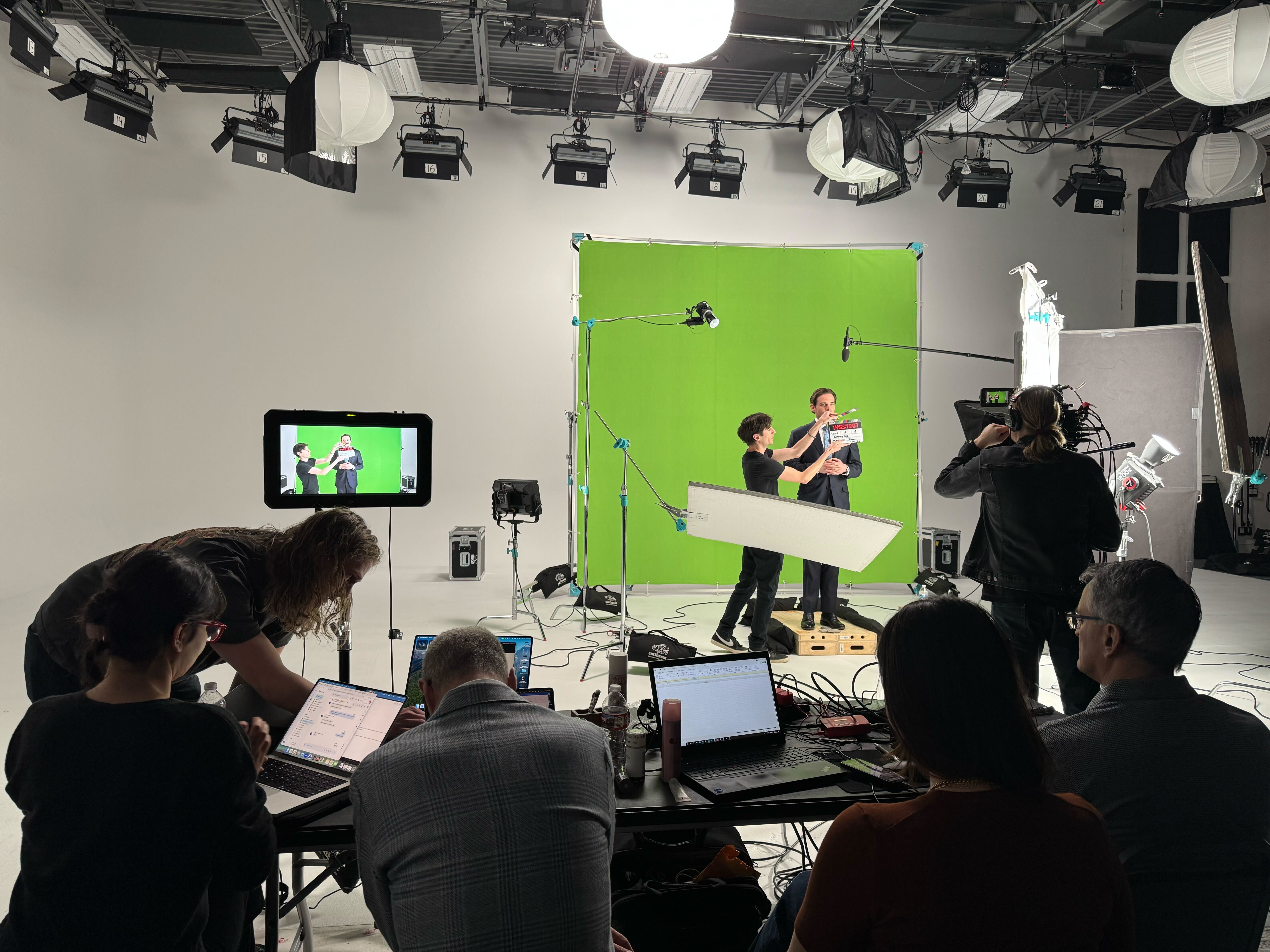 Two producers on set at BW Productions Studio in Salt Lake City