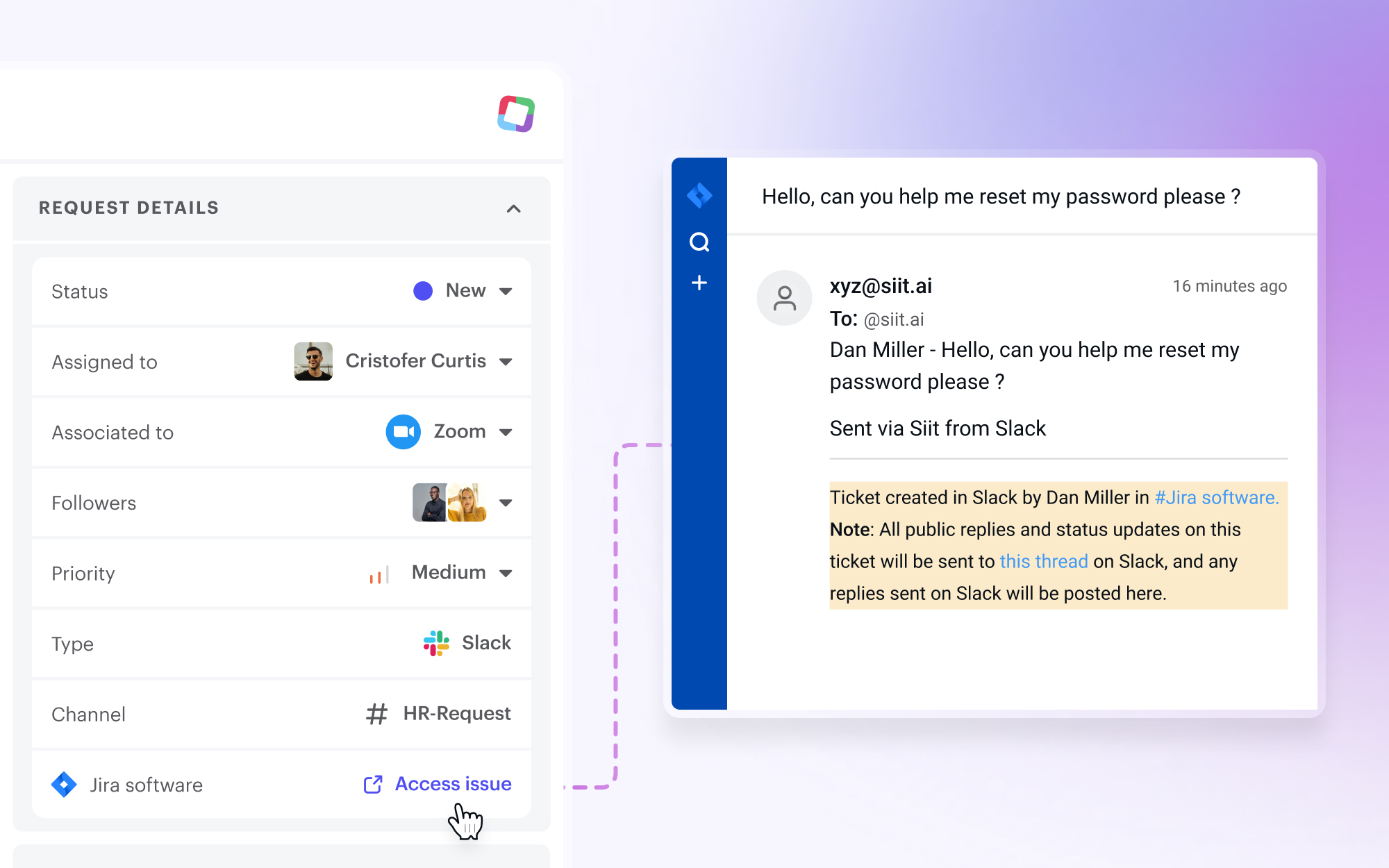 An image showing how Siit integrates with Jira