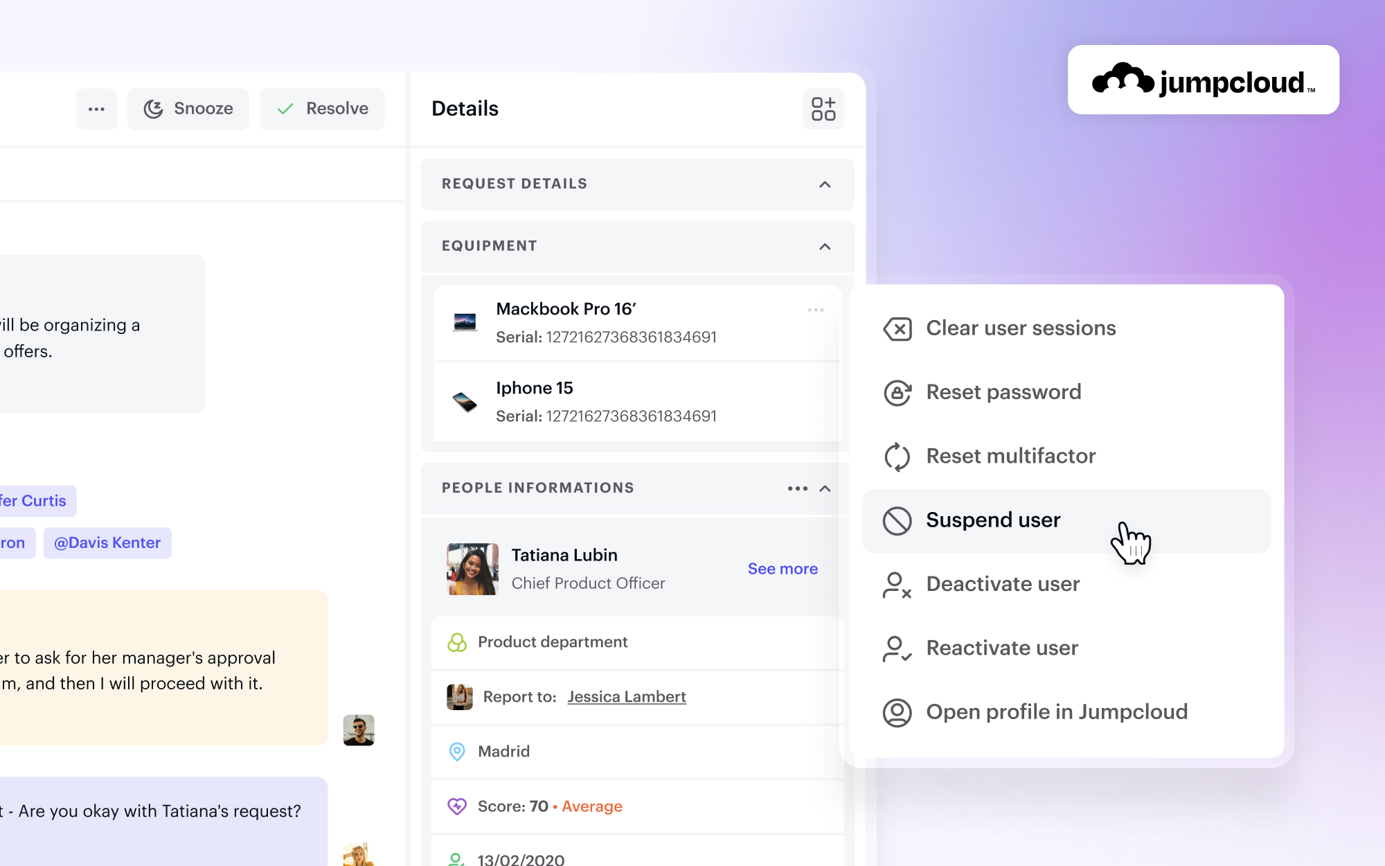 An image showing how Siit integrates with JumpCloud